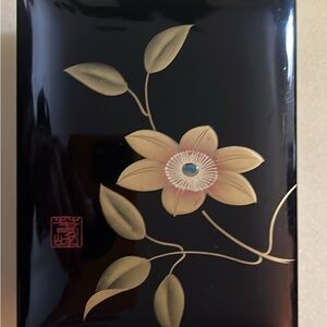 Vintage Japanese Black Lacquerware Box